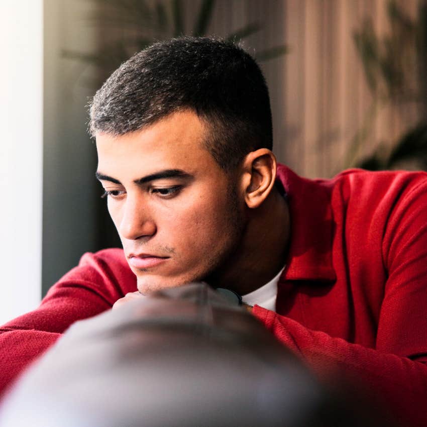 Man with below-average intelligence suppressing difficult emotions