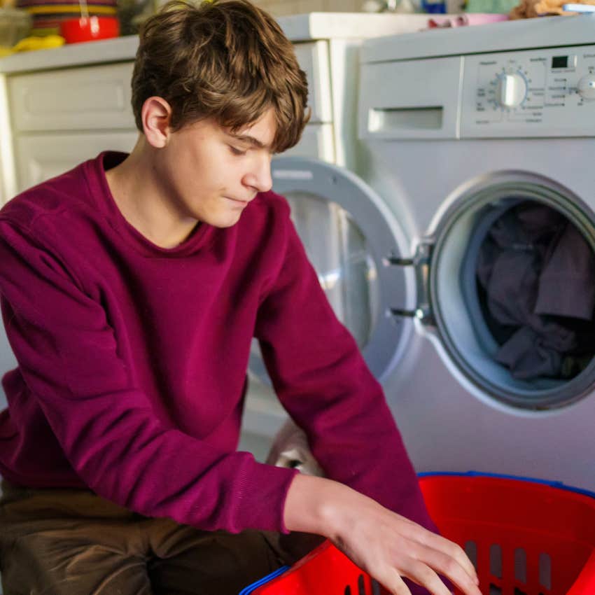 teenager learning that you're responsible for yourself while doing laundry