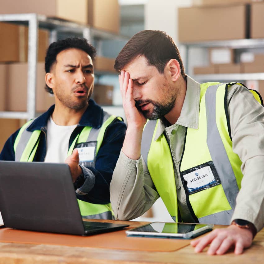 man telling colleague I've never thought about that while at work