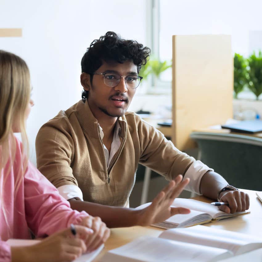 man asking colleague what do you think we should do