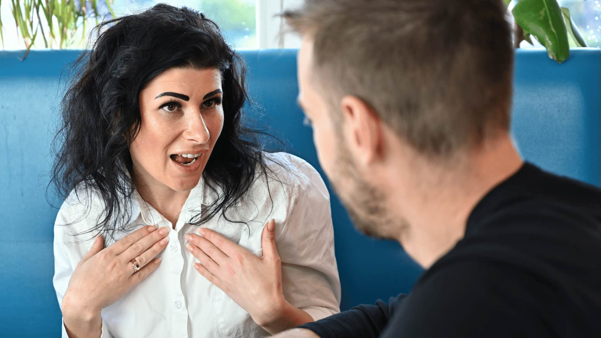 woman annoying telling man i'm adulting during casual conversation