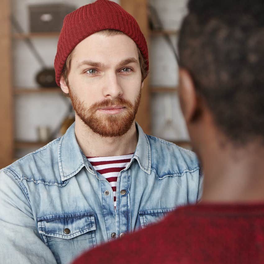 intuitive man asking friend what he can do to help