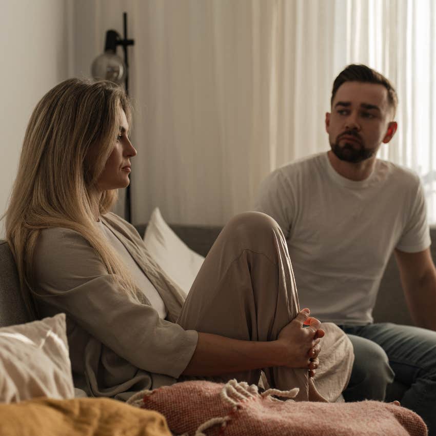 man with no compassion telling girlfriend you're so sensitive