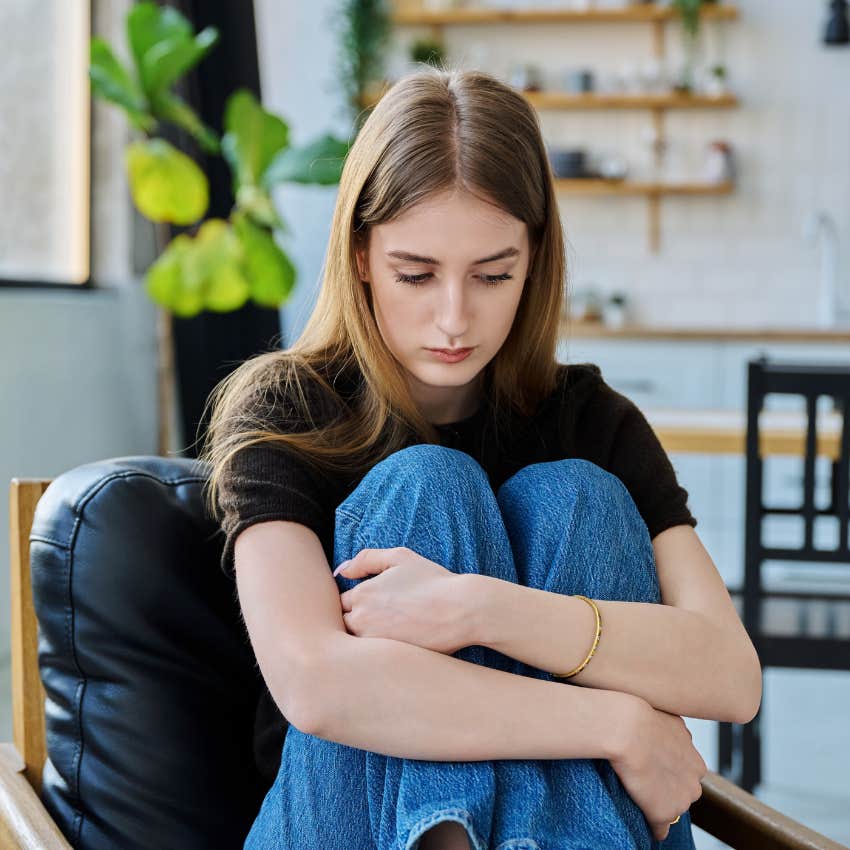 sad woman who feels like she can't trust anyone