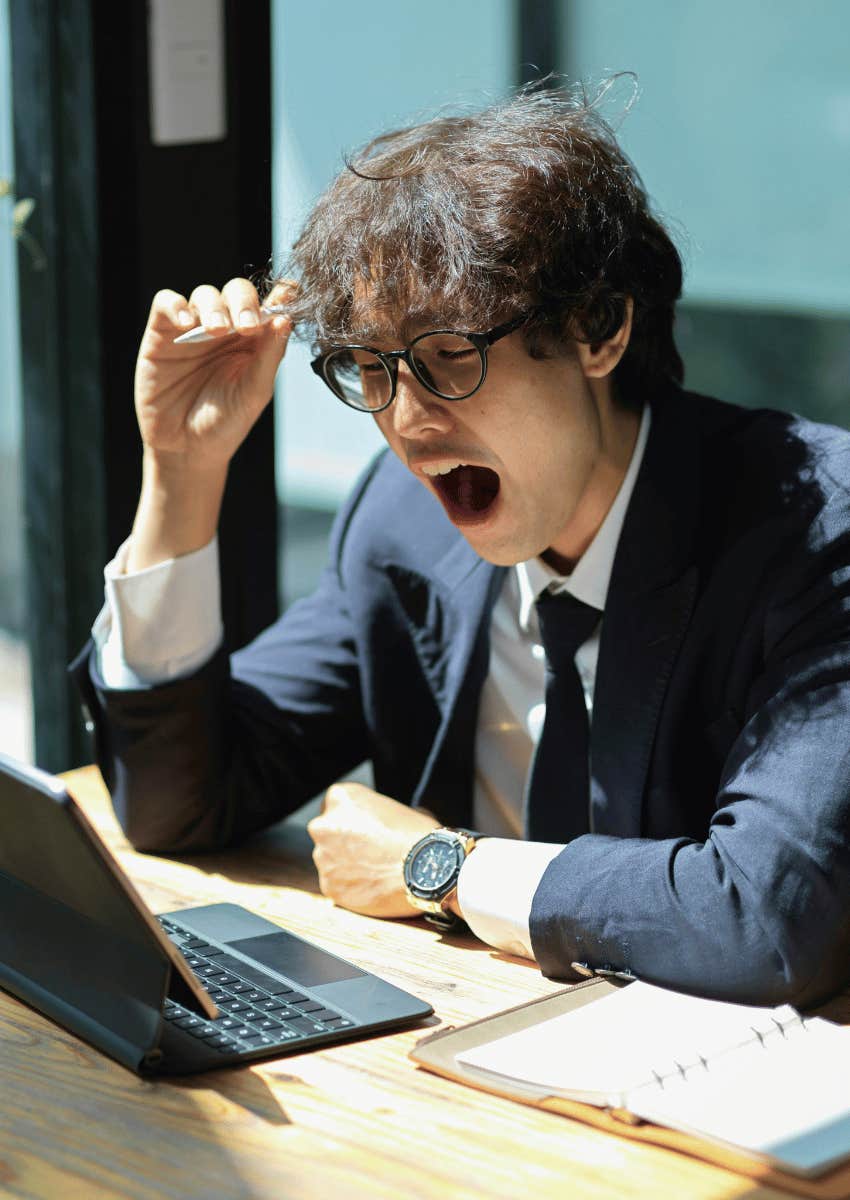 professional man complaining about his boss