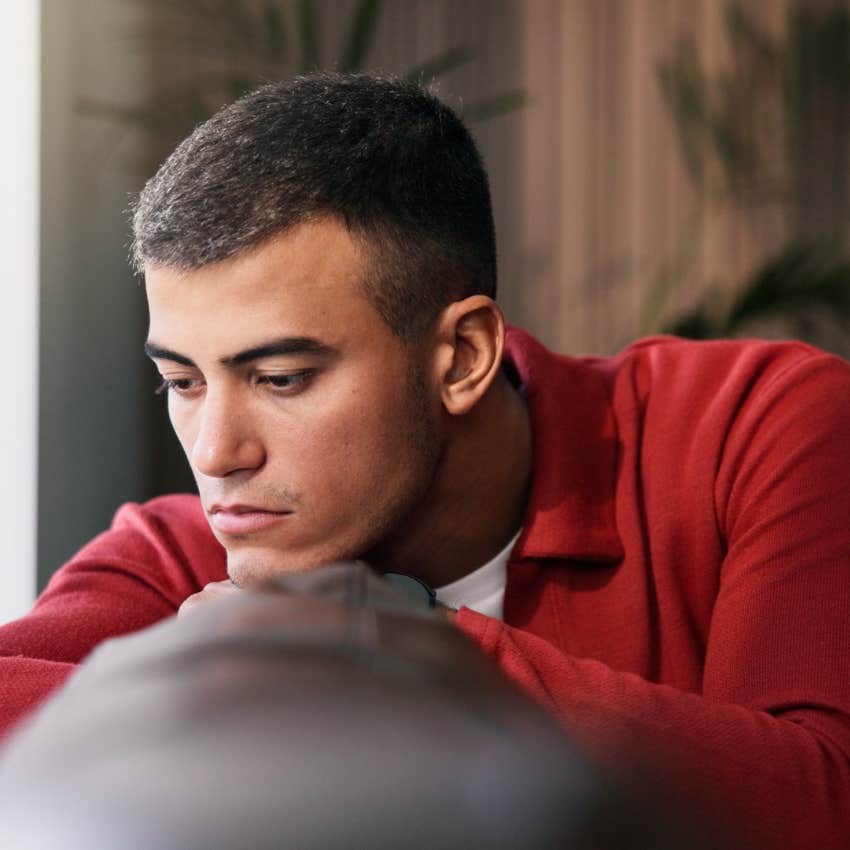 highly intelligent man suffering from anxiety at home