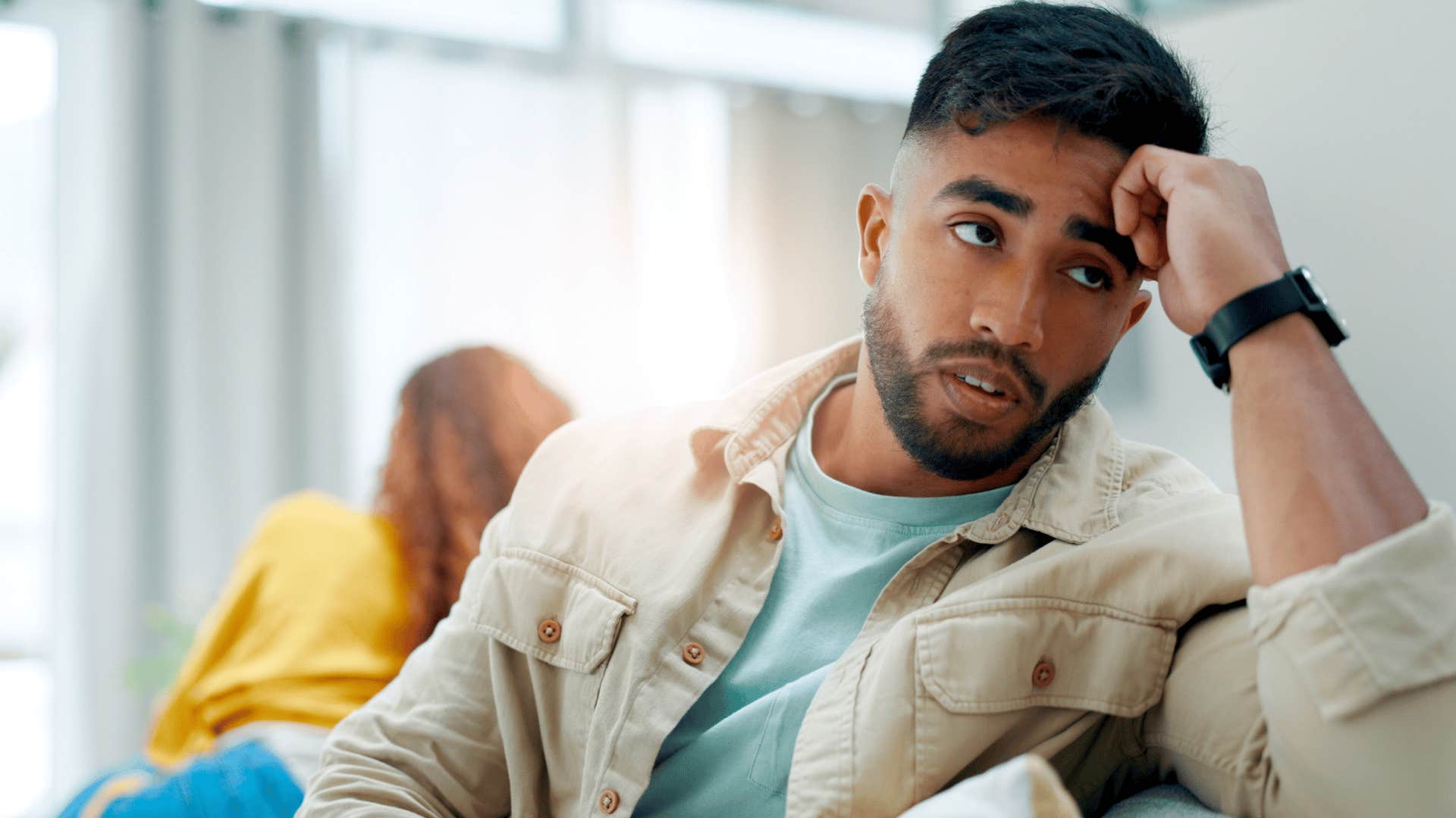 intelligent man annoyed after wife asked him whats the meaning of life
