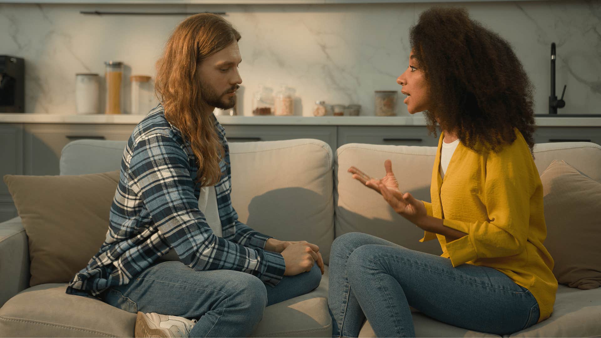 woman getting ready to end her relationship saying I don't want to hurt you