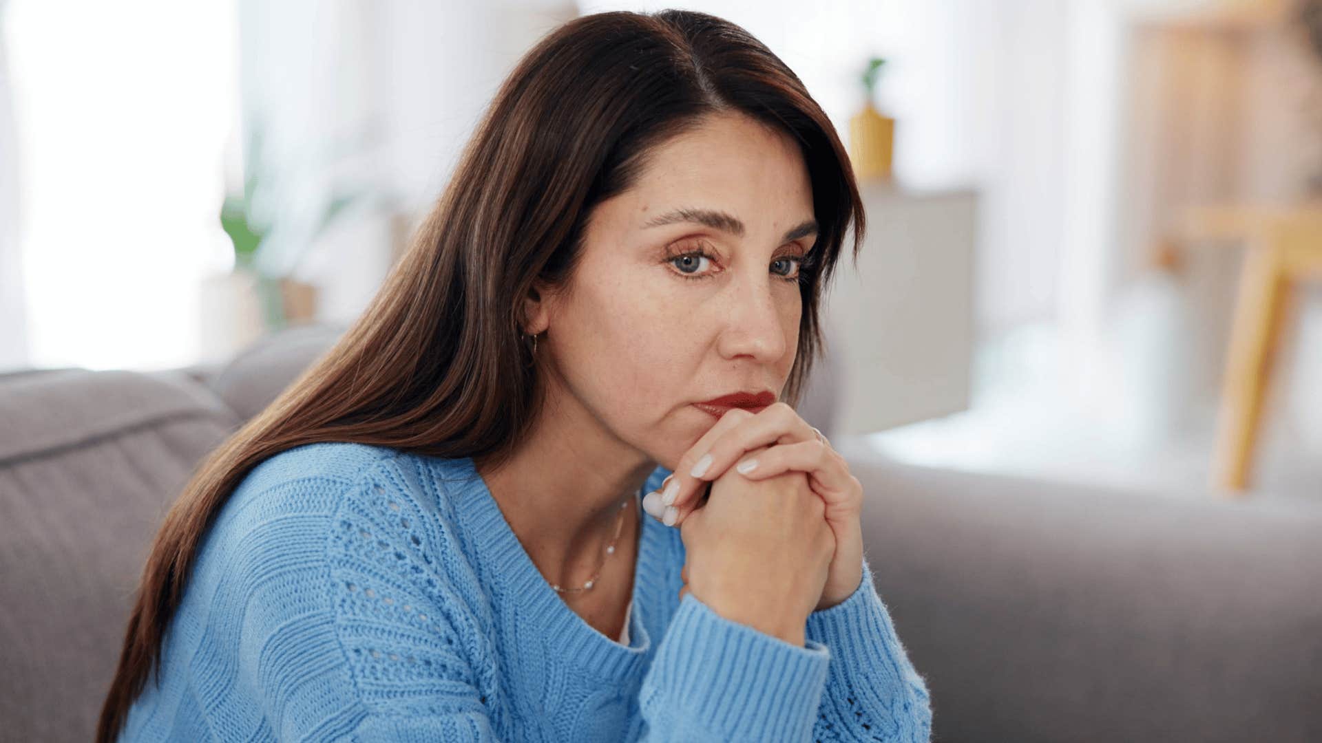 woman saying she needs to focus on herself as she gets ready to leave her relationship