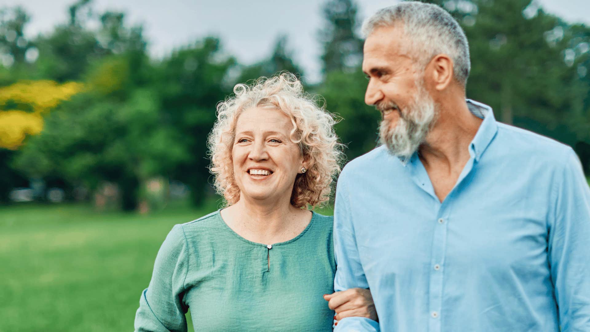 older couple walking as they have more appreciation for time shared