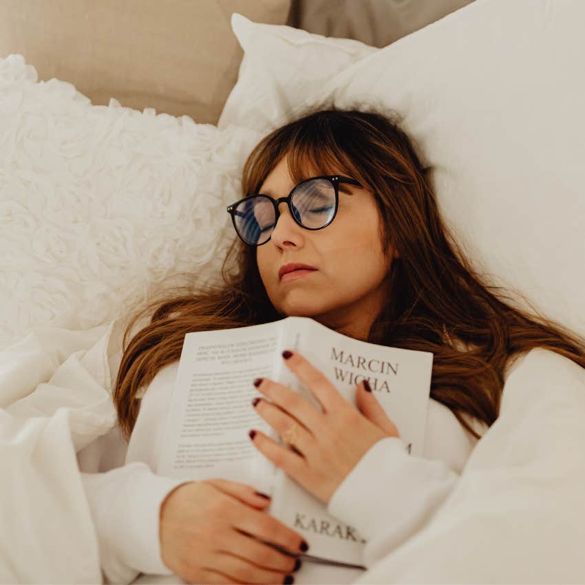 woman going to sleep earlier than her husband