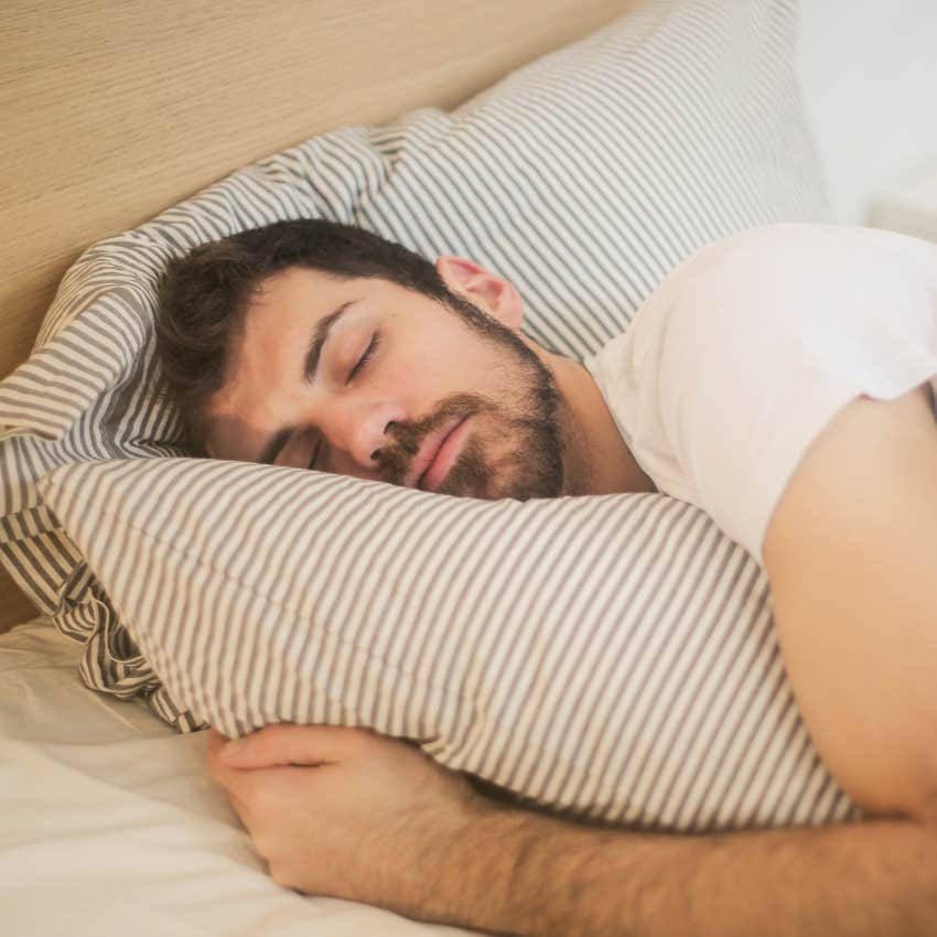 man going to sleep at a different time than his wife because it's more economical