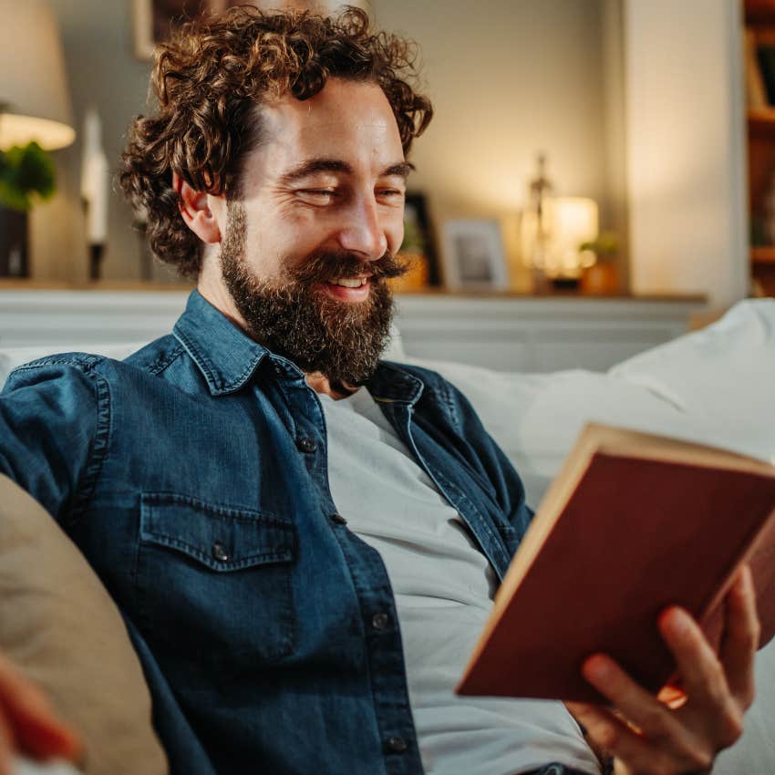 highly intelligent man carving out space for rest at home