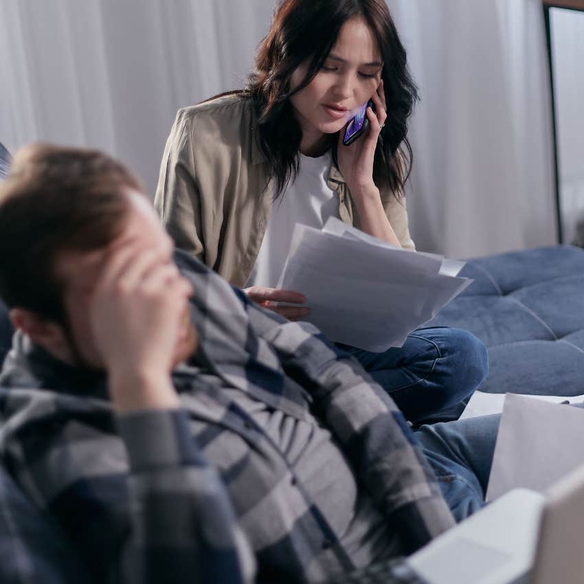 couple struggling to pay their bills
