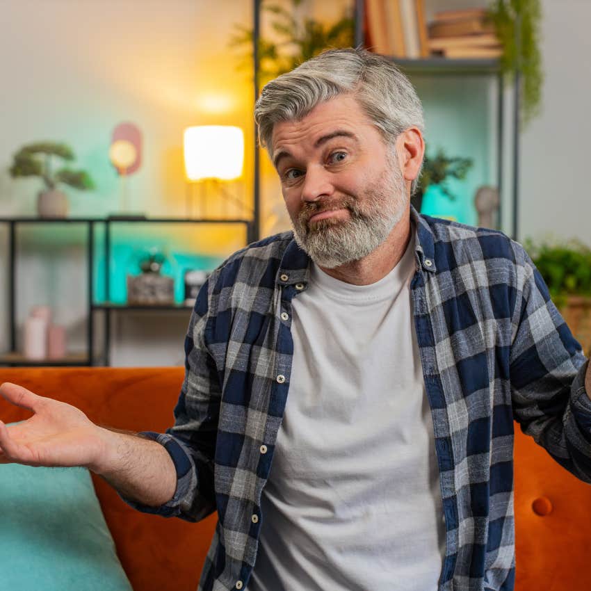 sarcastic man shrugging saying i'm sure that will end well