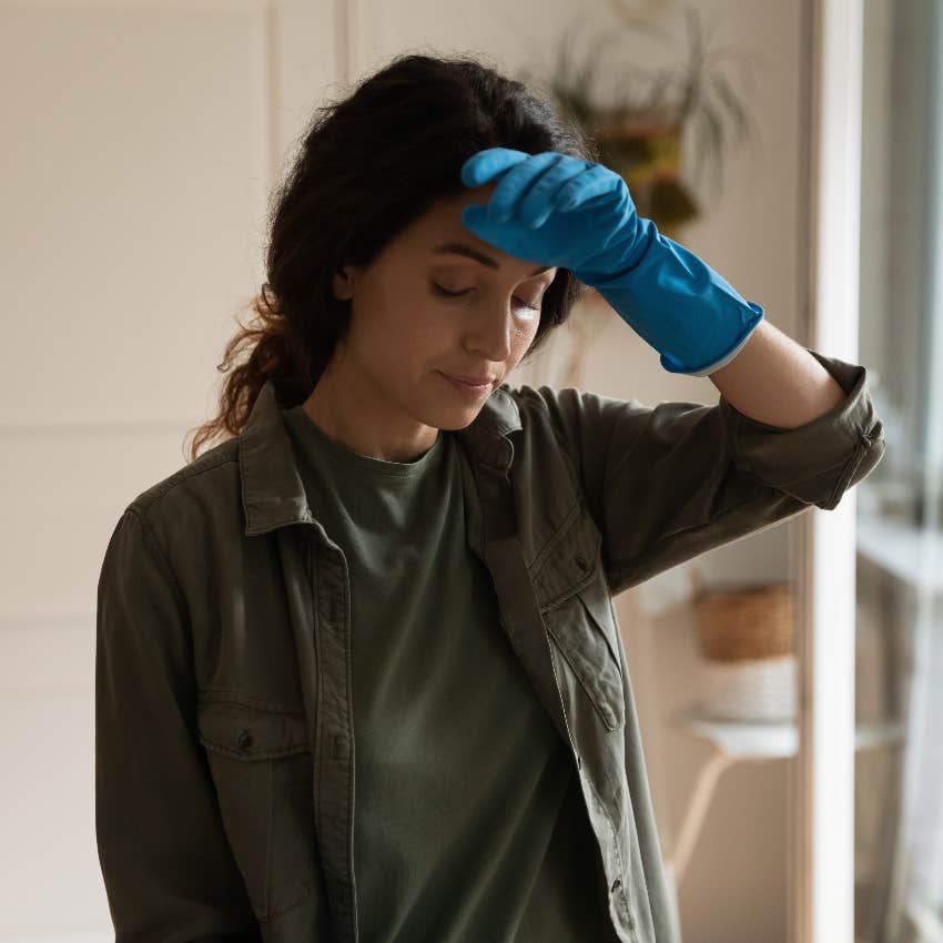 woman feeling a sense of urgency to clean