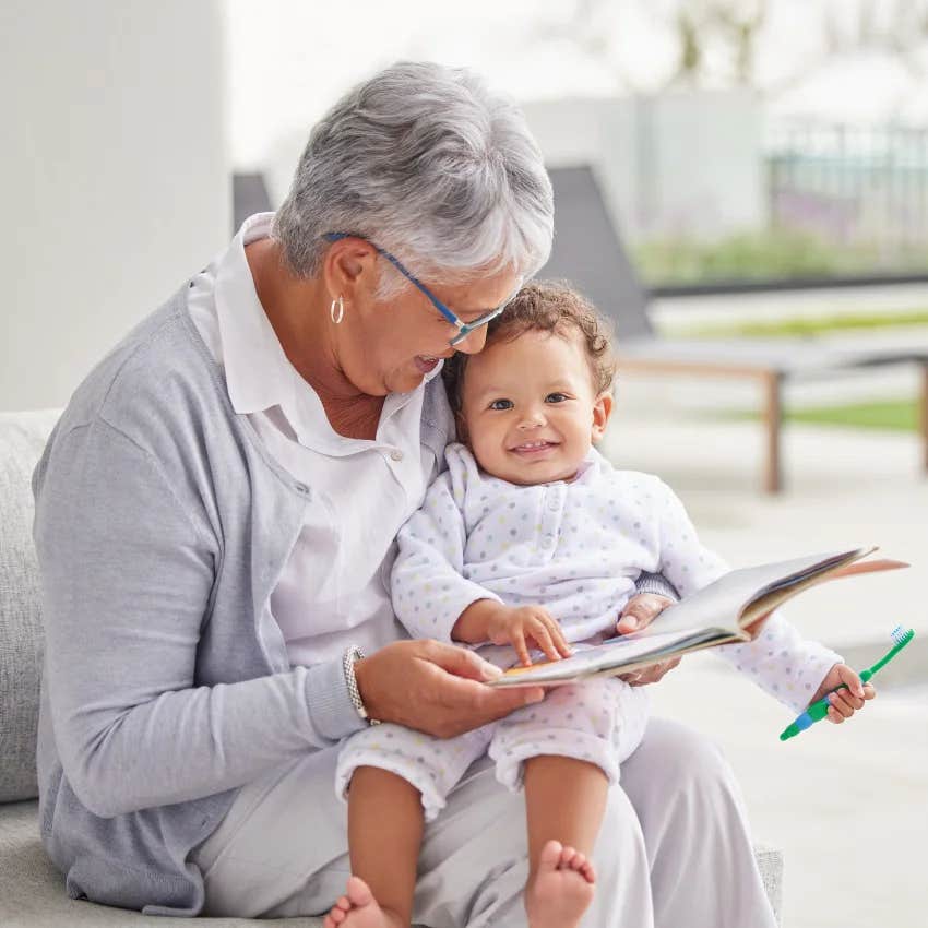 compassionate grandma helping to raise a smart happy grandson
