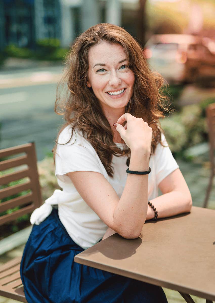 smiling woman with a rare inner glow