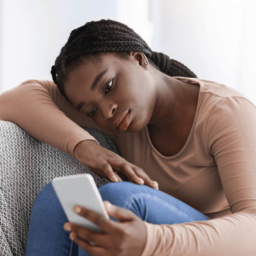 stressed and lonely woman who isn't spending time with the people she loves
