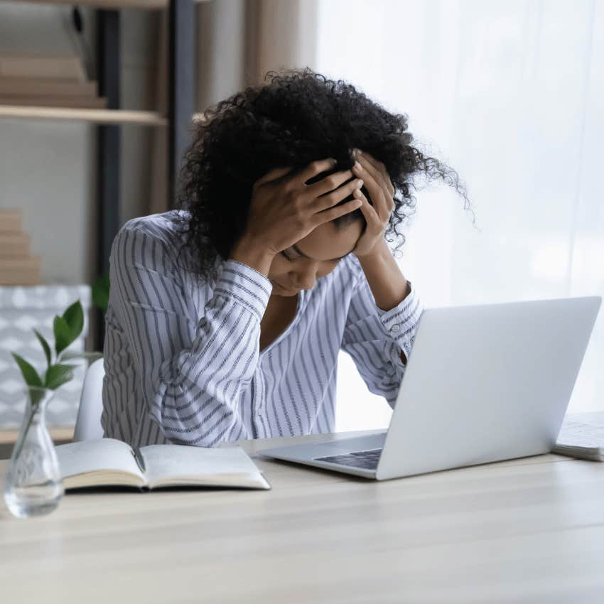 stressed woman who can't focus
