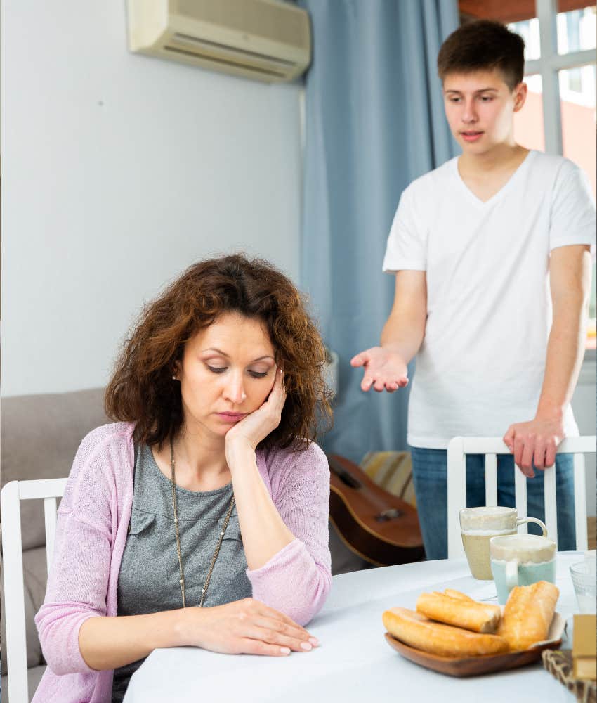 boy with zero social skills telling his mom she looks tired