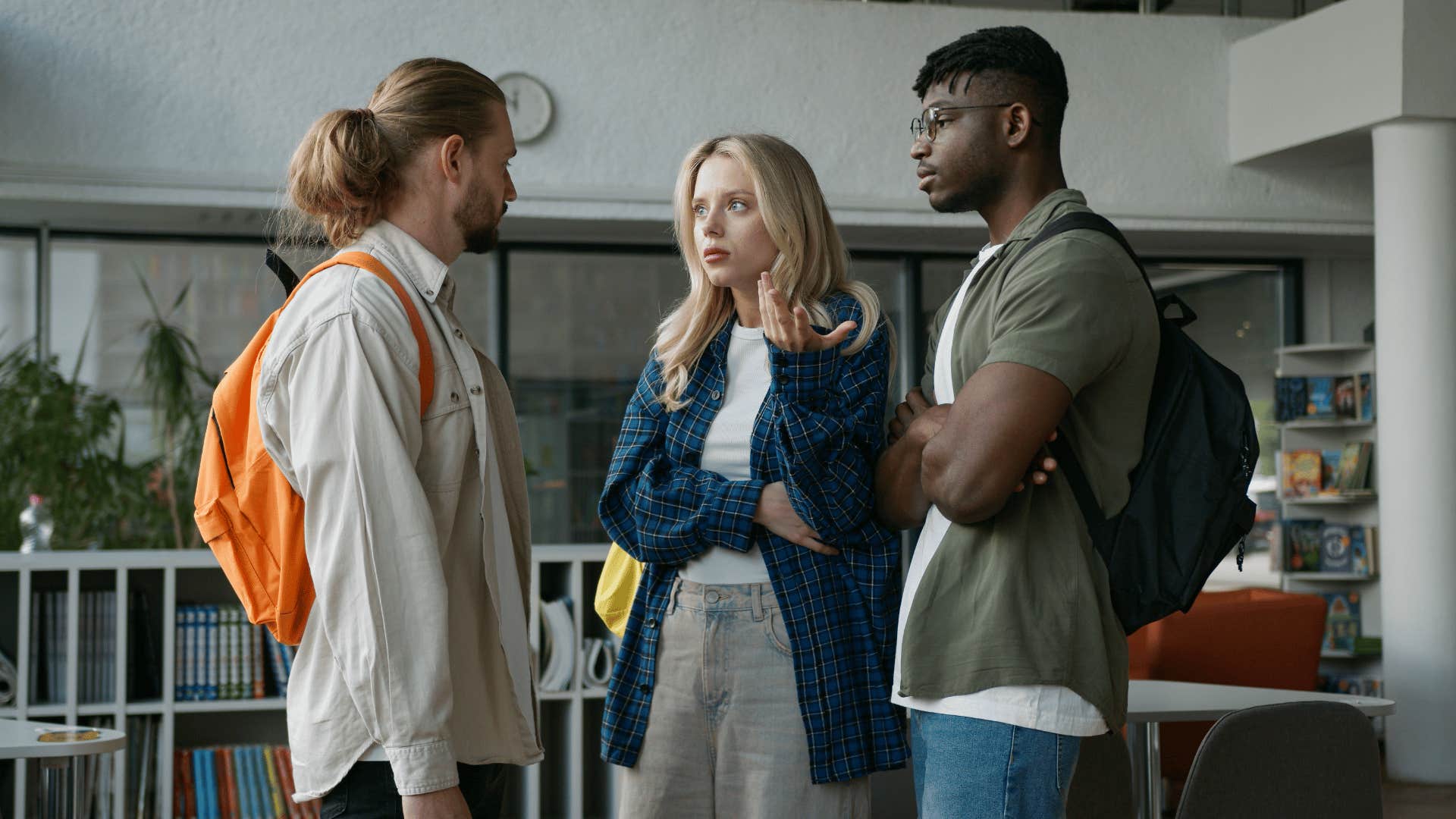 woman with no critical thinking skills asking two co-workers isn't it obvious
