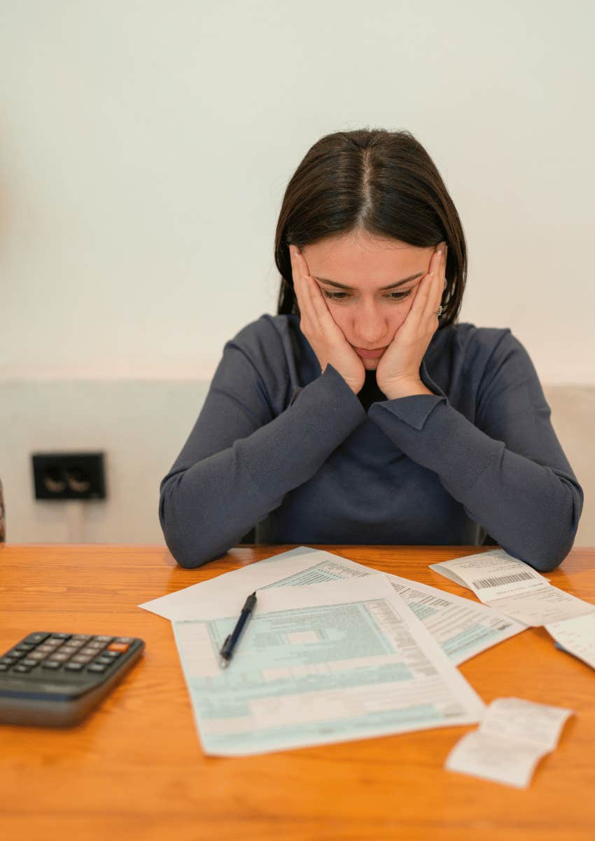stressed woman financial planning