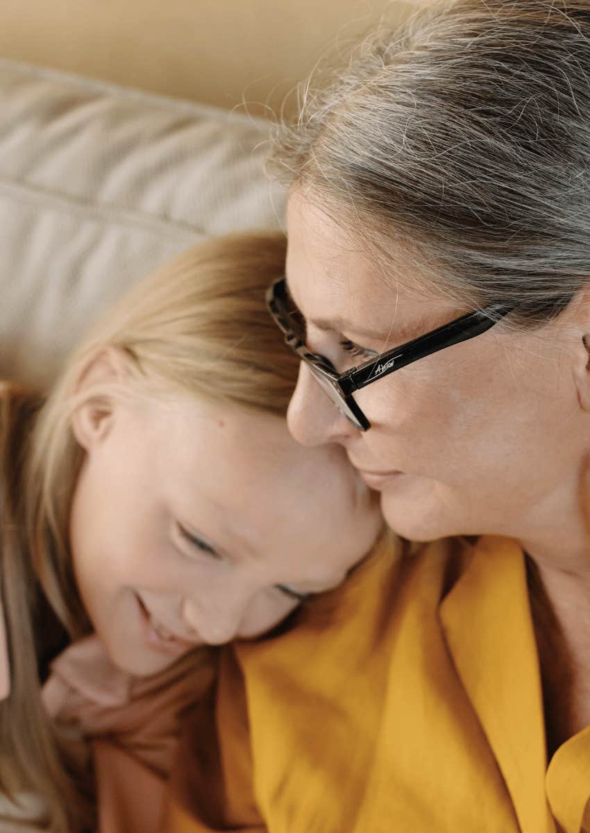 tender moment between grandchild trusting grandma