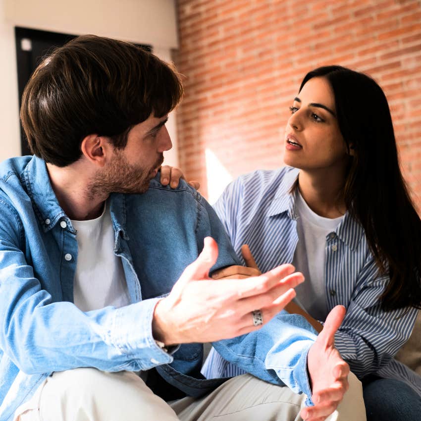 Woman annoying her emotionally intelligent partner with neediness.