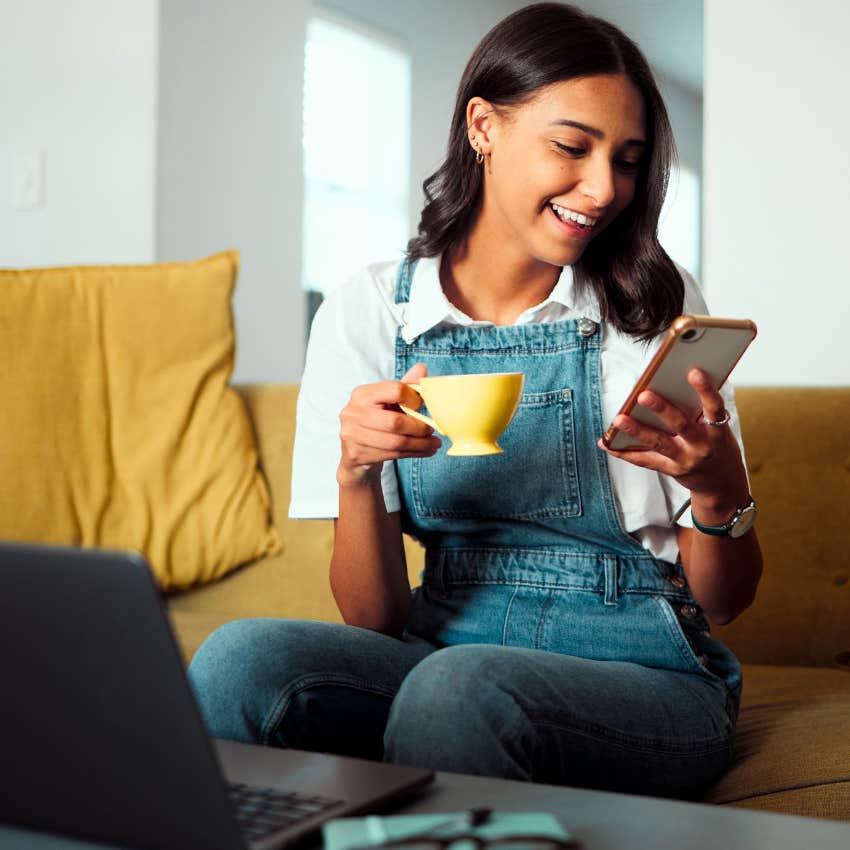 Gen Z woman protecting her personal time at home