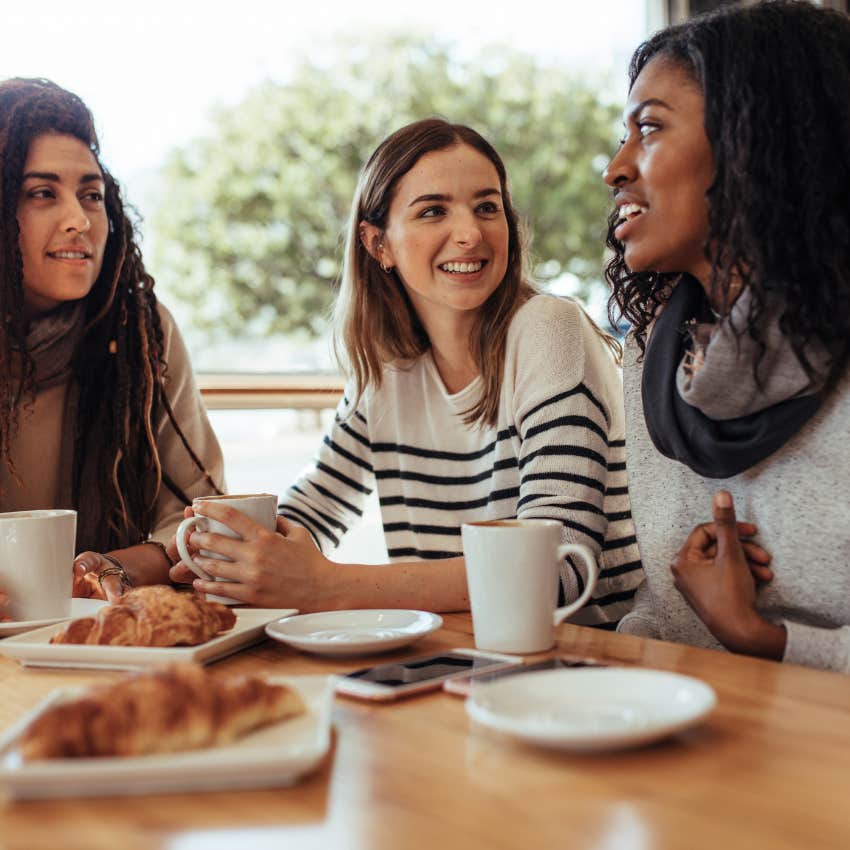 woman who keeps talking about her crush to her friends