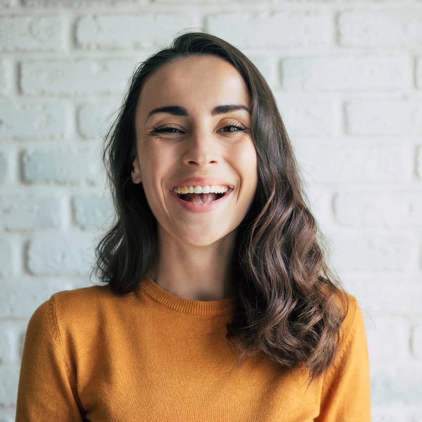 happy woman smiling looking beautiful