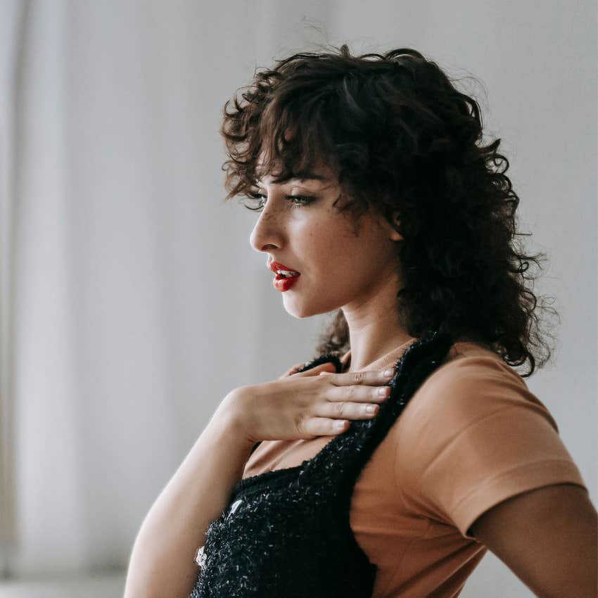 Confident woman acknowledging a mistake