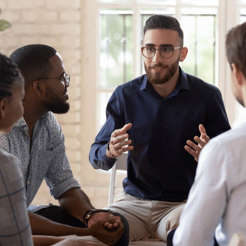 man acting respectfully in social situations