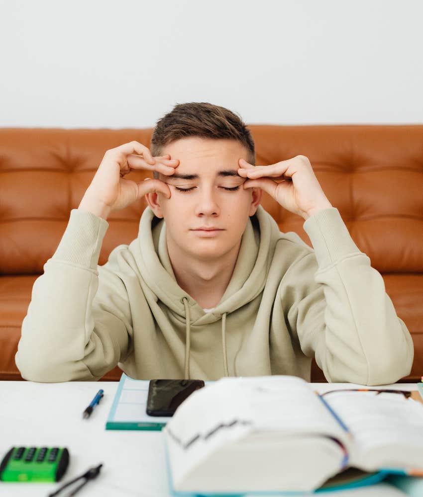 man who is mentally and physically exhausted dealing with responsibilities later