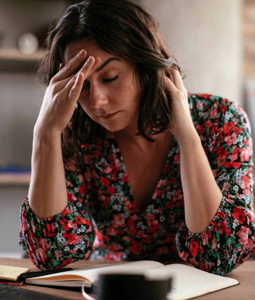 woman who is mentally and physically exhausted who says she is just tired