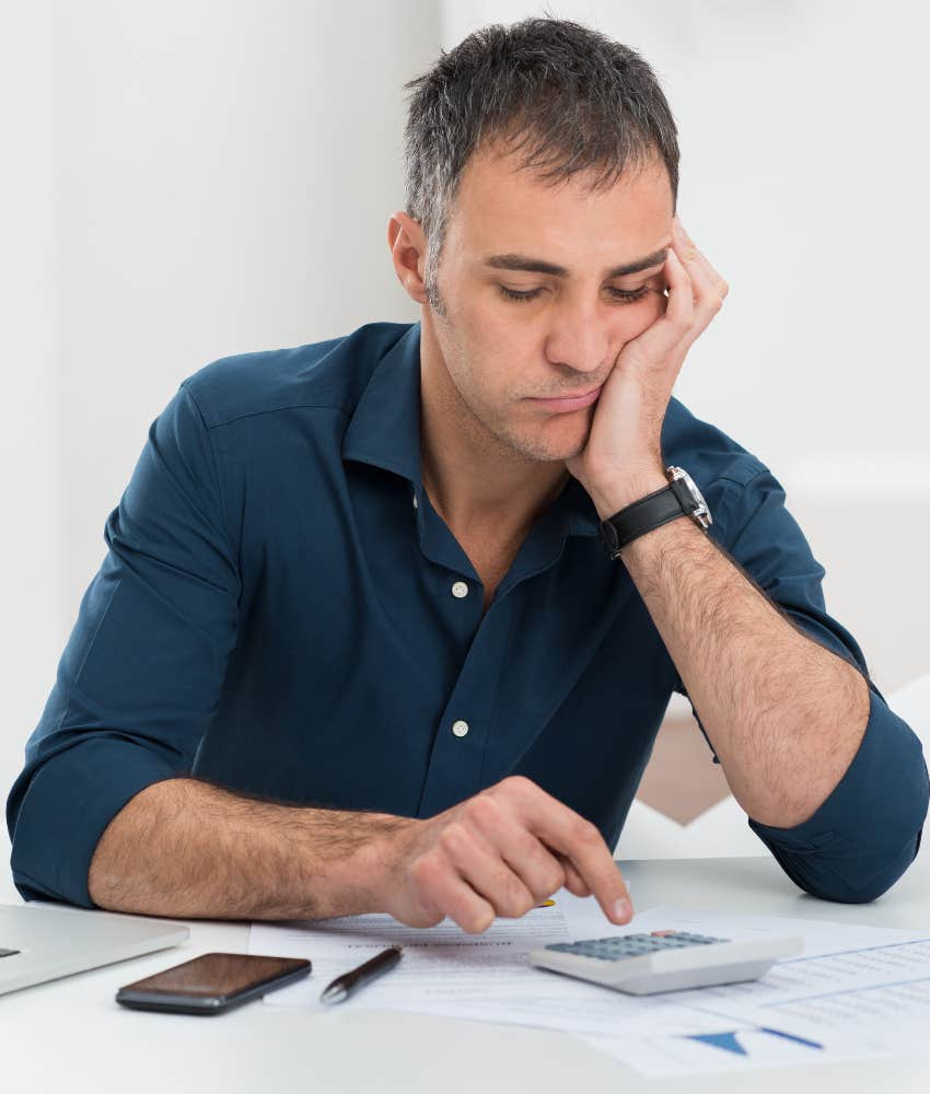 mentally and physically exhausted man running on autopilot without realizing