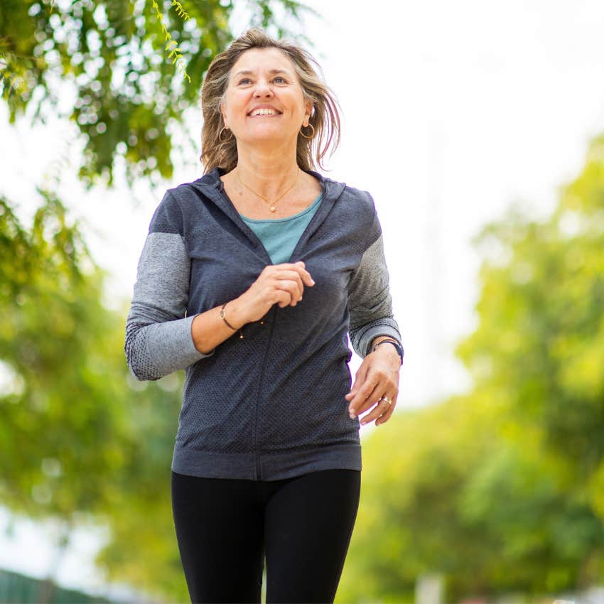 woman confidently running despite not knowing what the future holds