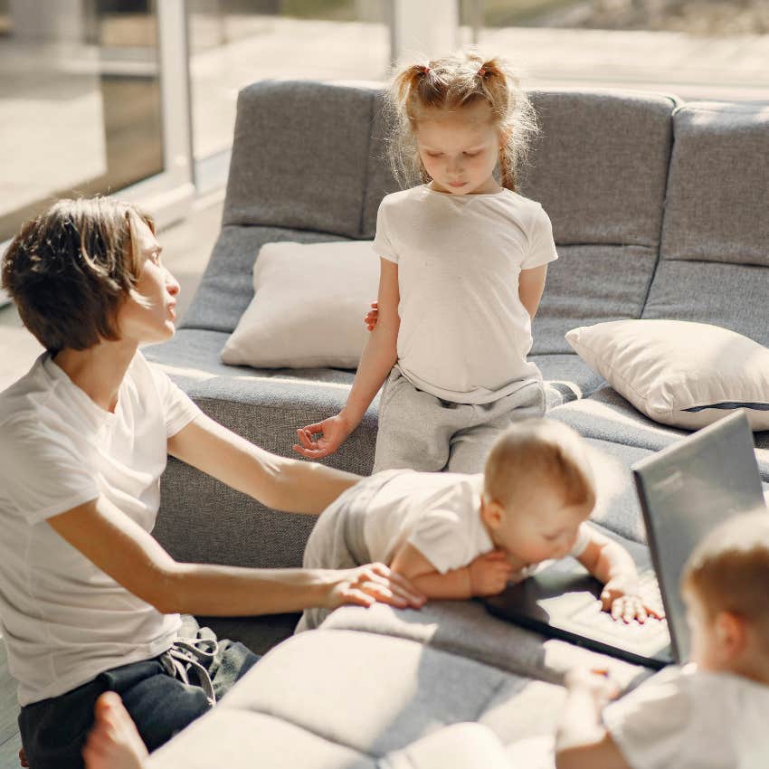 stressed mom in charge of her family's well-being