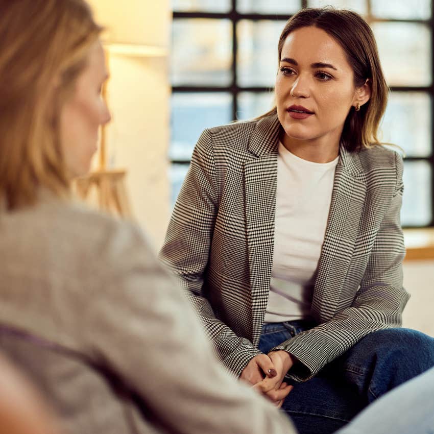 Woman who mistakes anxiety for intuition making excuses for toxic people at work