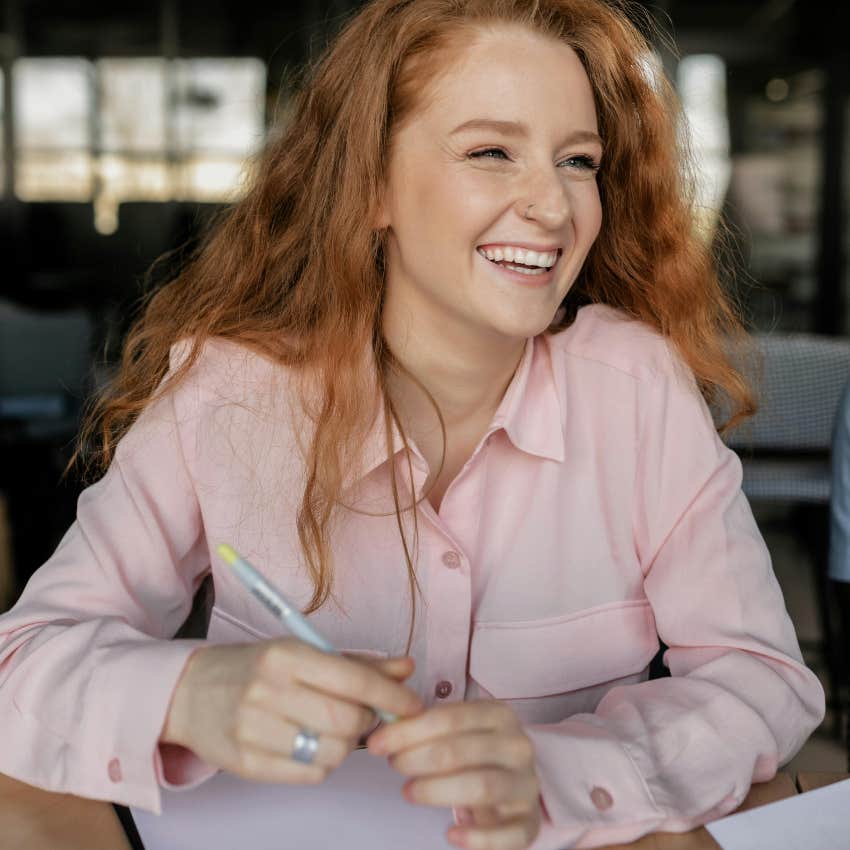 woman who feels more productive and happy at work after taking a break