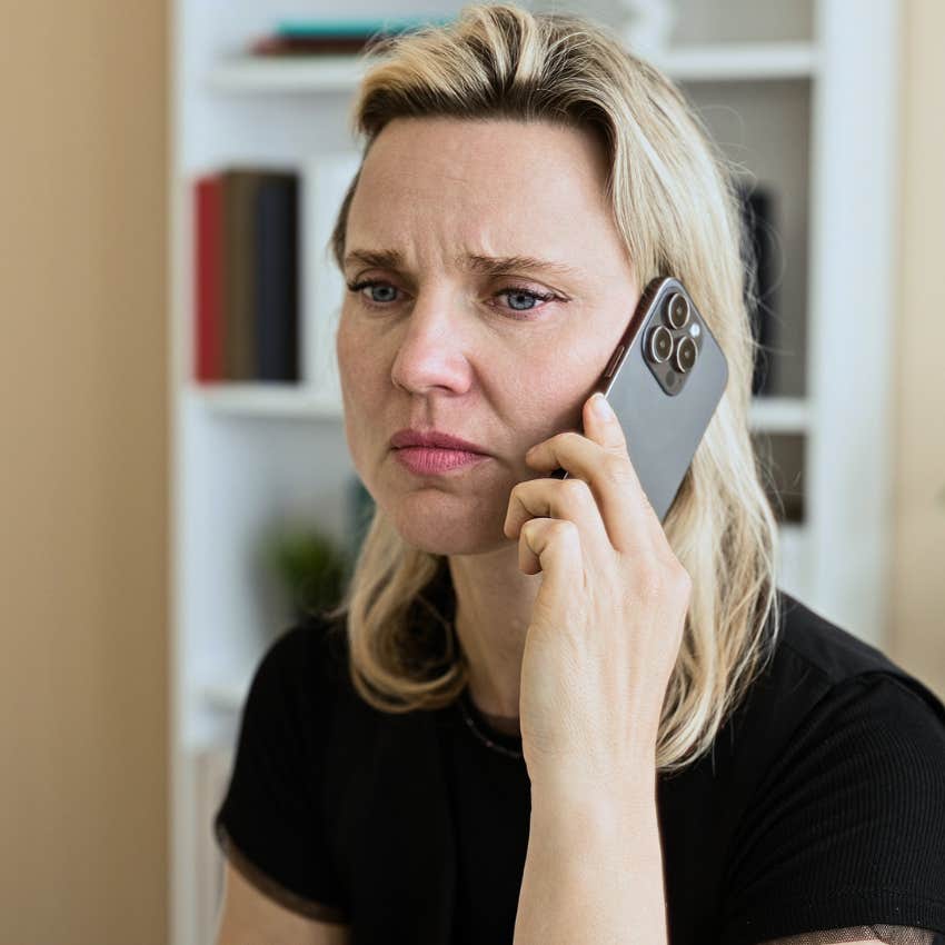 Entitled person saying, "Why should I have to wait?" on the phone.