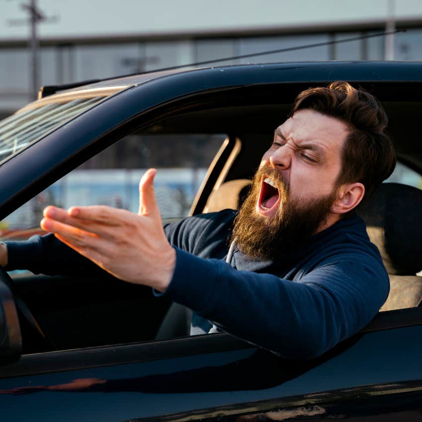 temperamental man having road rage that empathic people go out of their way to avoid