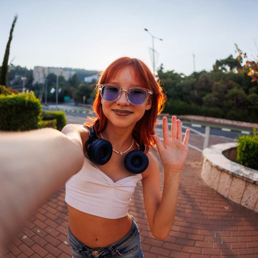 trendy young gen z woman born after 2000