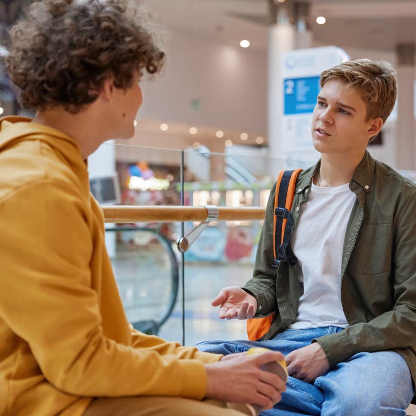 two friends talking admitting their wrongs