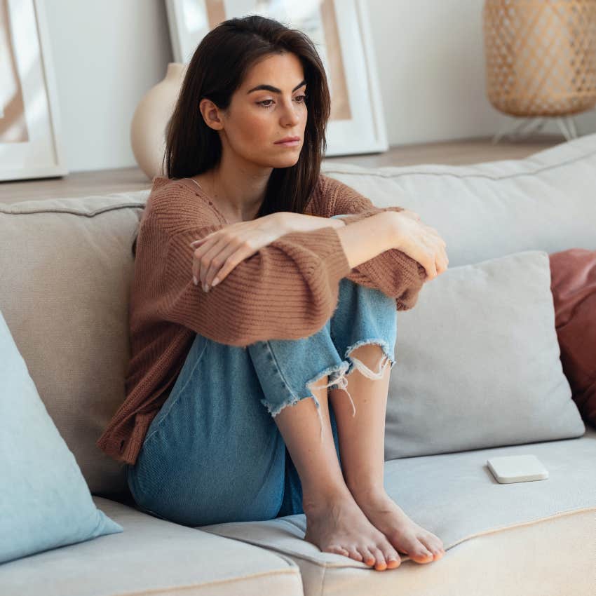 woman who has self-destructive behaviors from childhood abandonment issues