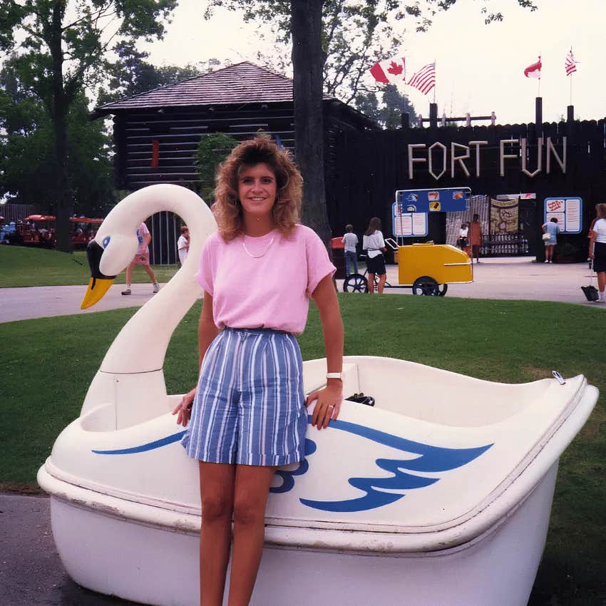 author photo showcasing mall bangs hairstyle