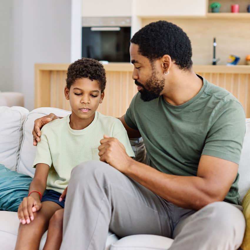 Gen Z boy asking his father why