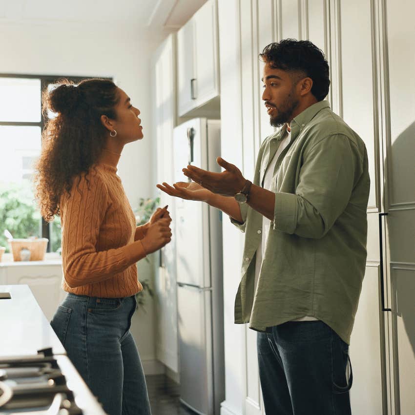 Couple arguing about going out with friends more due to being unfaithful 