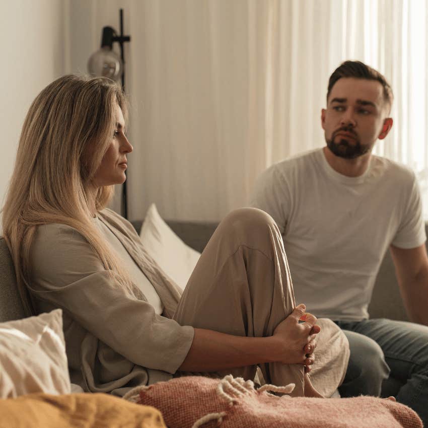 couple in an uncomfortable situation feeling vulnerable